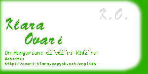 klara ovari business card